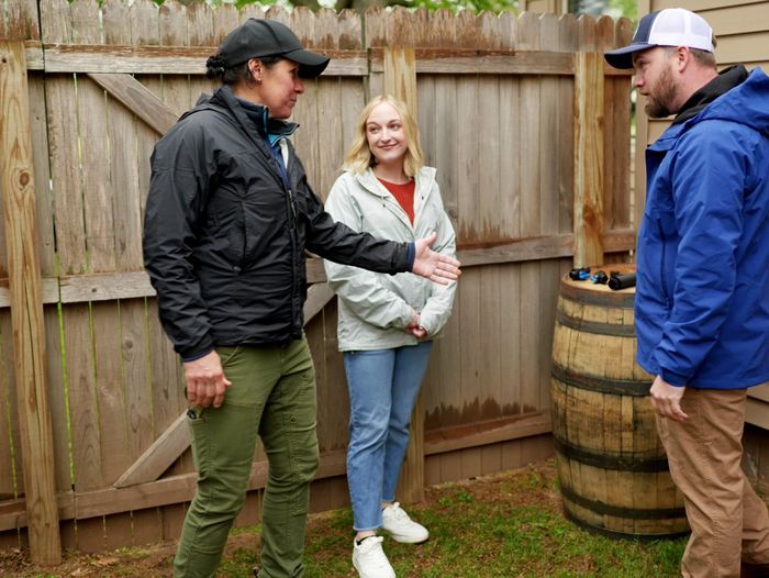 S22 E20: Jenn Nawada and Nathan Gilbert install a rain barrel