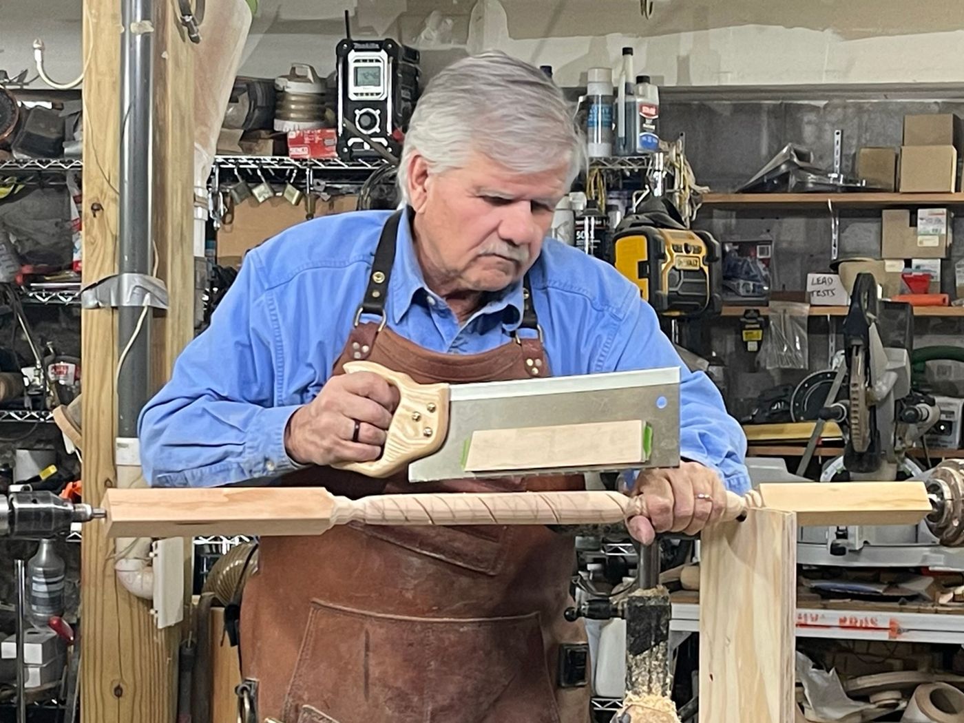 S21 E24, Tom Silva replicates an antique staircase spindle