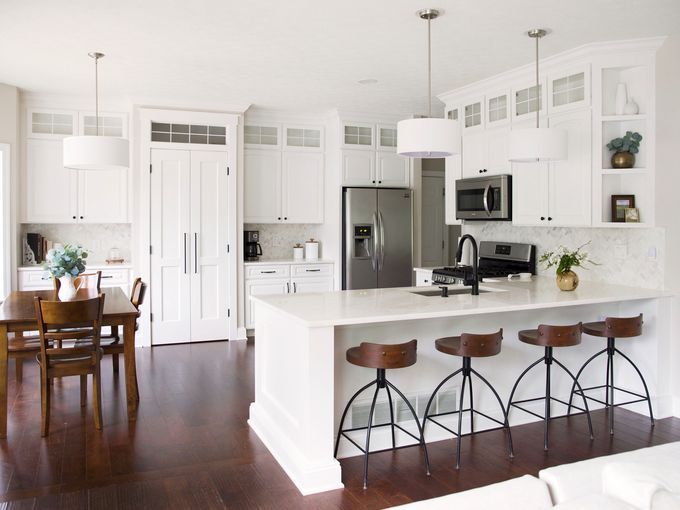 After photo of a kitchen with renovated cabinets